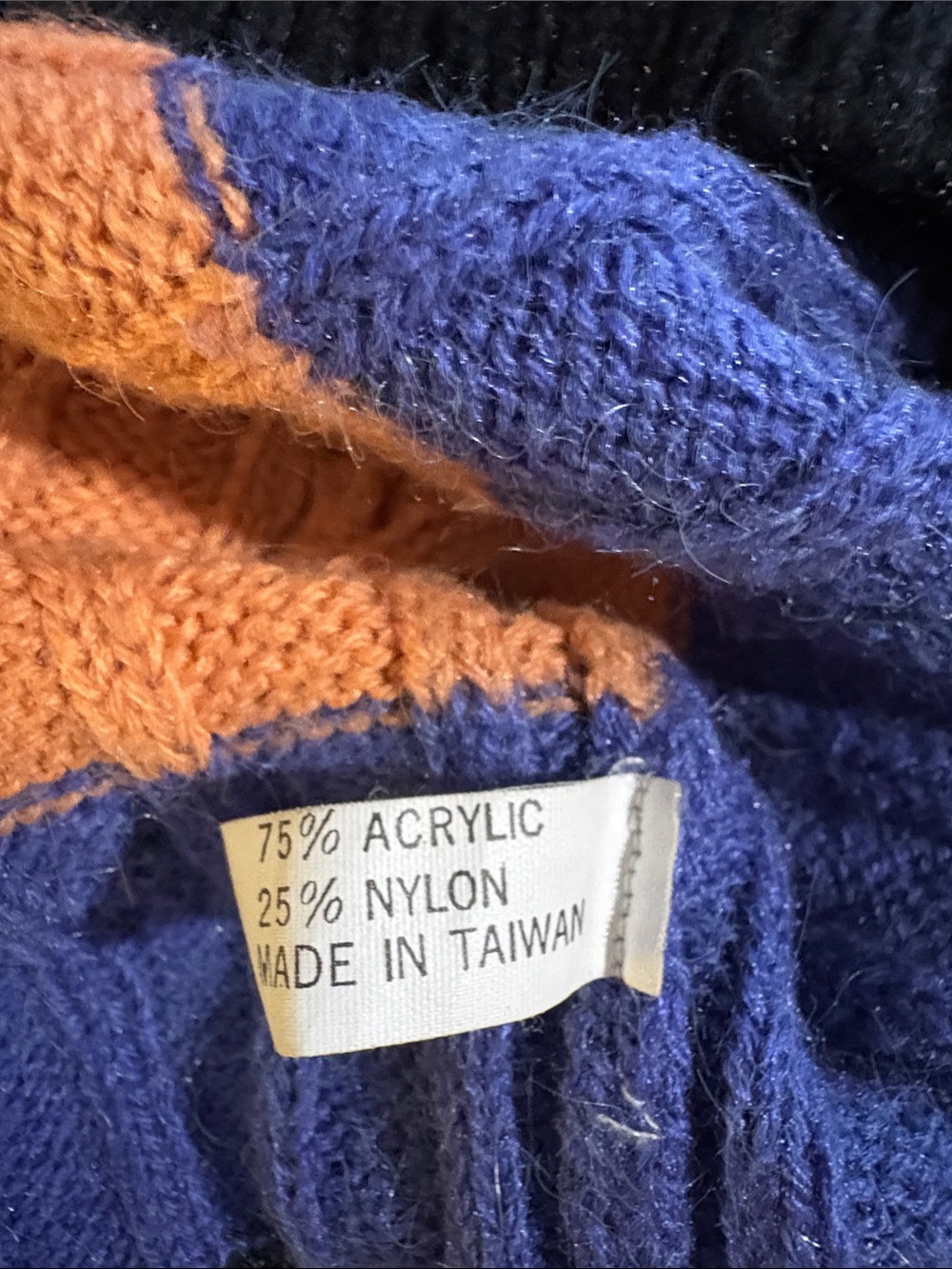 Vintage 90s Colorblock Striped Sweater Collared Cable Knit TOPS Fashion Size M - Picture 3 of 4
